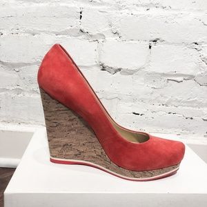 Coral cork wedges by Luxury Rebel - NEVER WORN!